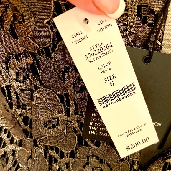 🎉HP‼️⚜️NWT! Metallic White House Black Market Pewter Sheath✨✨✨ - Picture 14 of 14